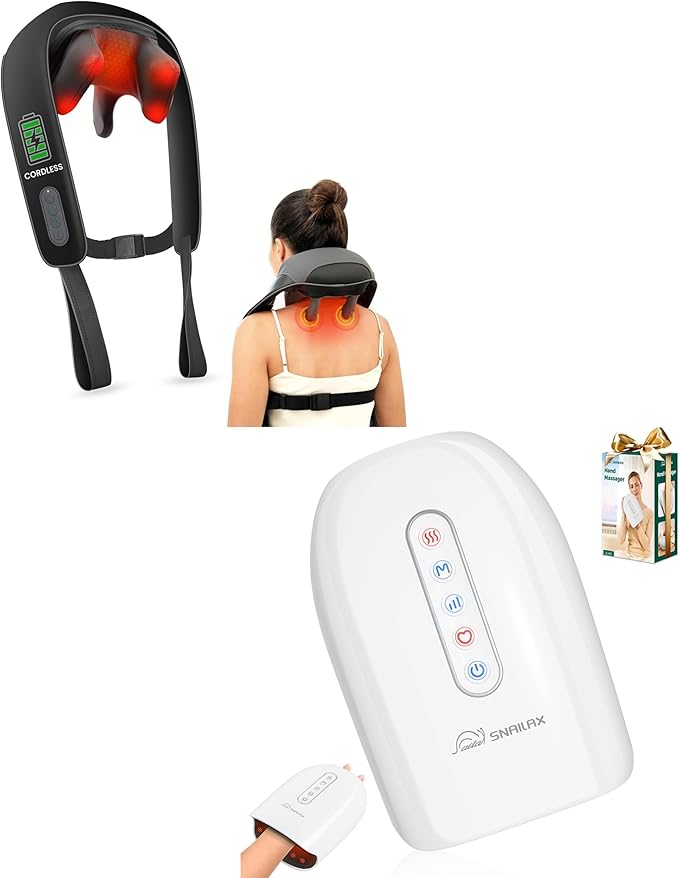 Snailax Neck Massager and Cordless Hand Massager