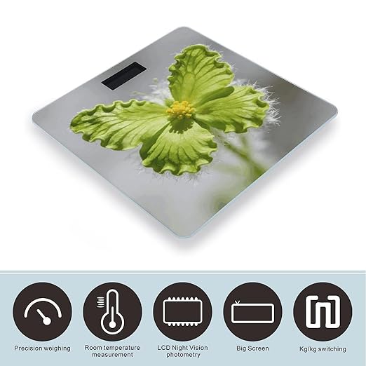 Green Butterfly Flower Smart Scale for Body Weight Digital Bathroom Scale Toughened Glass Weight Scale with Large LCD Backlight Display High Precision Scales Weighing Machine