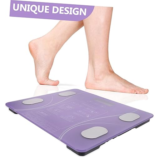 VOSAREA Household Electronic Precision Weight Scale Intelligent LED Display Fat Measuring Digital Bathroom Scale Creative Design Without Battery Purple Battery Style