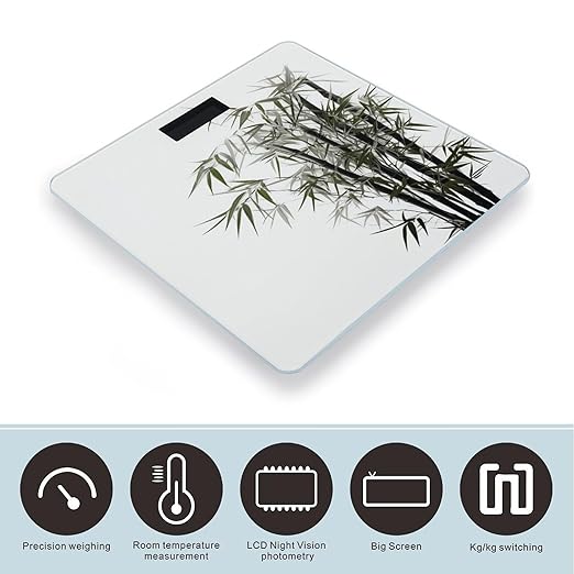 Digital Bathroom Scale for Body Weight Scale with Bright LCD Display High Accuracy Step-On Technology Auto On/Off Asian Digital Scales 400 Lbs /180kg