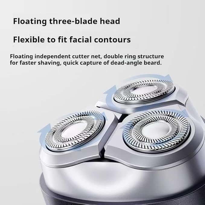 Electric Shaver 3 Floating Head Razor Shavers for Men USB Rechargeable Beard Shaver Waterproof Shaving MachineGifts for Friends and Family (White)