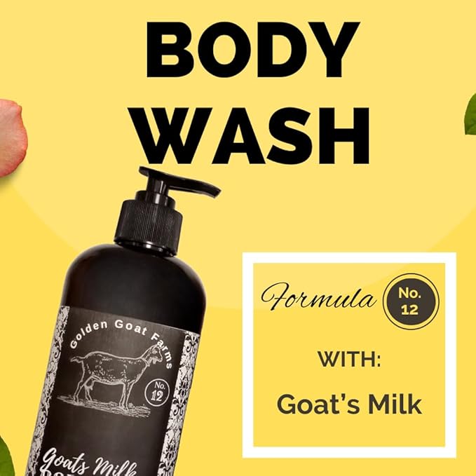 Golden Goat Farms Hyacinth &amp Heather Scented Body Wash with Goat Milk 16 Oz (2 Pack)