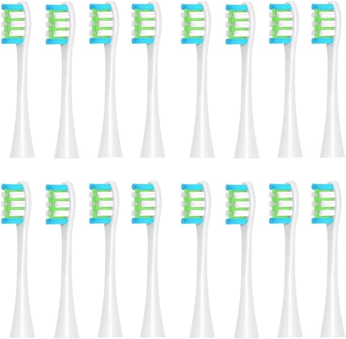 16pcs Replacement Brush Heads Compatible for Oclean Sonic X/Pro/ Z1/ SE F1 One PW01/03/05/07/09 P5 Electric Toothbrush(16 White)