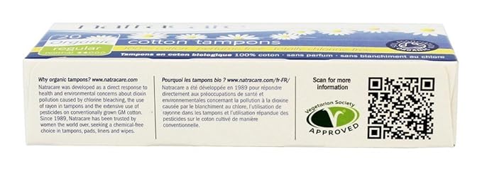 Cotton Tampon without Applicator Regular 20 Ct - 12 Pack