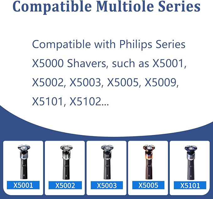 Replacement Head Compatible with Philips Norelco 5000X Series Shavers Fits Models X5000 X5001 X5002 X5003 X5005 X5009 X5101 X5102 1 Pack