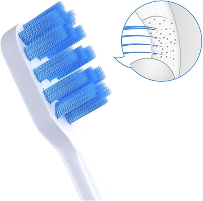 4/10Pcs/SetCompatible for T300/T500 Replacement Brush Heads Electric Toothbrush Protect Soft Nozzles Bristle(4Blue-L)