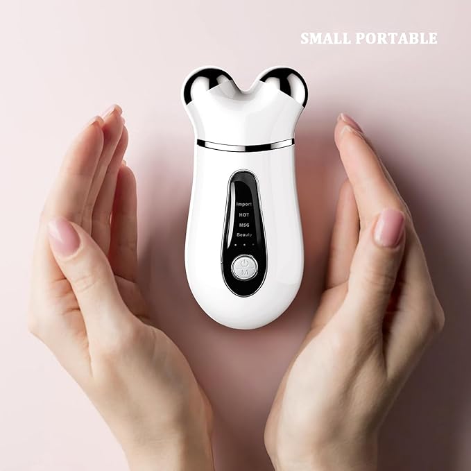 Microcurrent Face Device USB Micro Current Faci-al Shaping Tool for Facial Wrinkle Removal and Anti-AgingMini Microcurrent Face Lift Device for Face Lifting and Facial Sculpting (White)