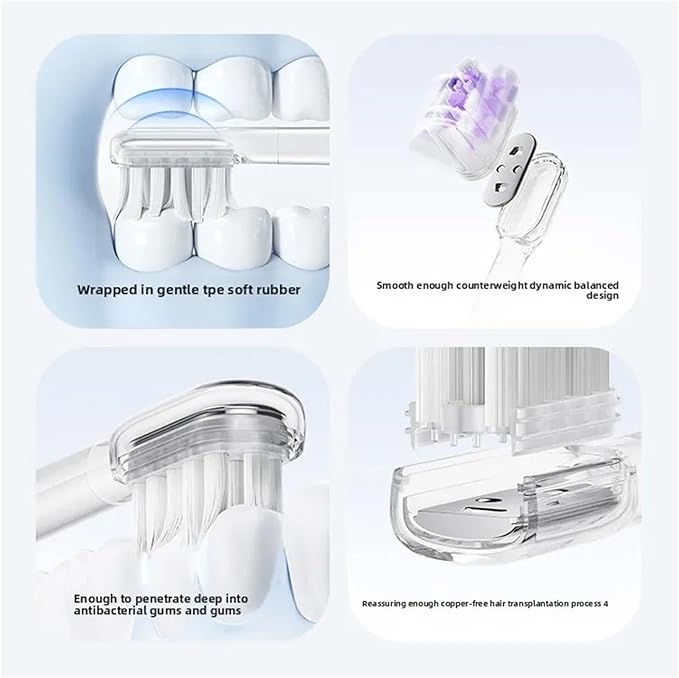 Compatible for Laifen Electric Toothbrush Head LFTBO1-S LFTB01-P ABS LFTB01-A Oscillation &amp Vibration(Bright White x3)