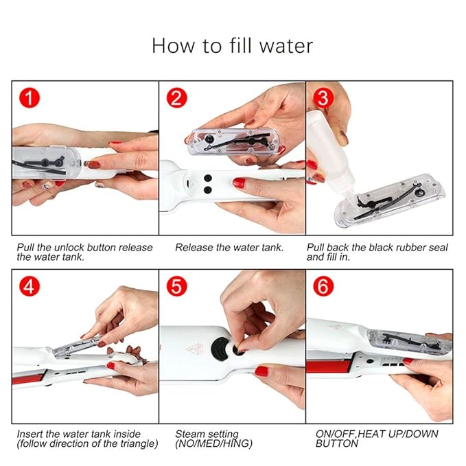 DORISILK Steam Hair Straightener and Curler Iron 2 in 1 Professional Salon Infrared Flat Iron Wide Tourmaline Ceramic Plate Vapor Straighteners for Hair Instant Heat Up Adjustable Temp 2 Inch White