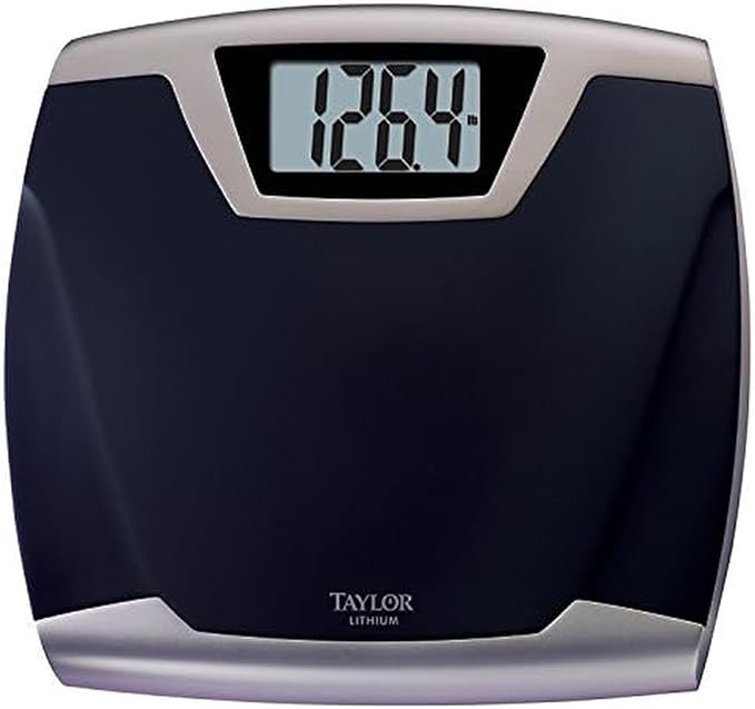 Taylor Digital Scales for Body Weight Extra High 440 LB Capacity Rubberized Anti-slip Mat Oversized Readout Beeps when weight locks Auto On and Off Scale 14.0 x 12.4 Inches
