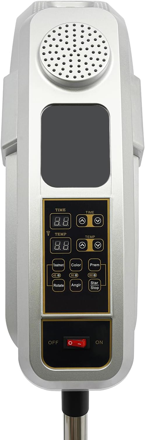 Professional Temperature &amp Angle Adjustable Standing Hair Dryer 110V 950W Professional Stand Hair Color Processor (Silver)