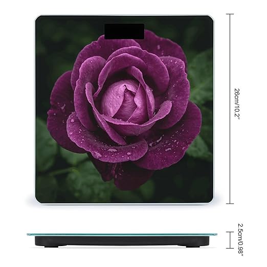 Deep Purple Rose Weight ScaleClear LED Display Bathroom Digital Weighing ScaleTempered Glass Digital Bathroom Scale for Body Weight Capacity Up to 400 Lbs