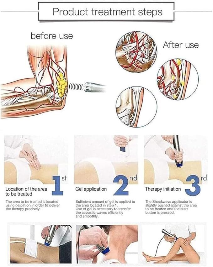Extracorporeal Shockwave Therapy Machine ED Shock Wave for Erectile Dysfunction &amp Treatment and Relieve Pain with 7 Massage Heads