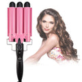 Hair Curling Iron Portable Temperature Adjustable 3 Barrels Ceramic Iron Wand Curler DIY Curly Hair Styling Tools (25mm)