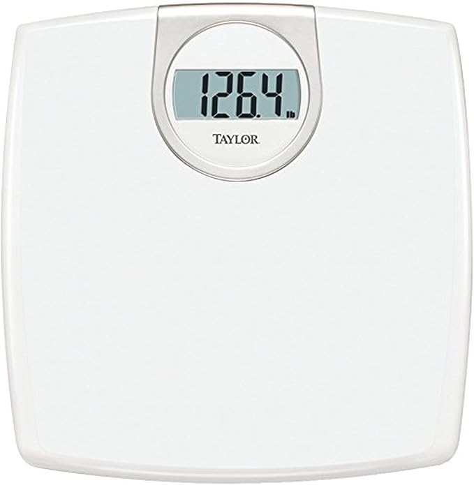 Taylor Digital 1.2-Inch LCD Bathroom Scale 330 Lb Capacity White