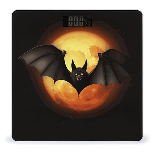 Halloween Bat Weight Scale Digital Electronic Scales Bathroom Scale Larg LCD Backlight Display High Precisio MeasurementsTempered Glass