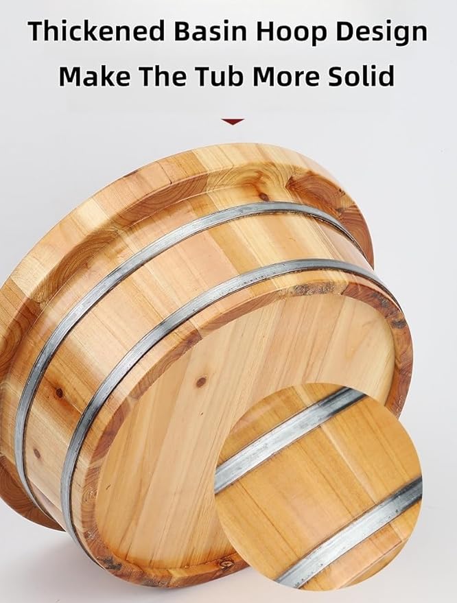 Wood Foot Bath Foot Spa Soaking Tub Wooden Foot Washing Bucket Foot Soak to Relieve Feet Stress Foot Basin Basin Soothe and Comfort Feet for Home Office Use
