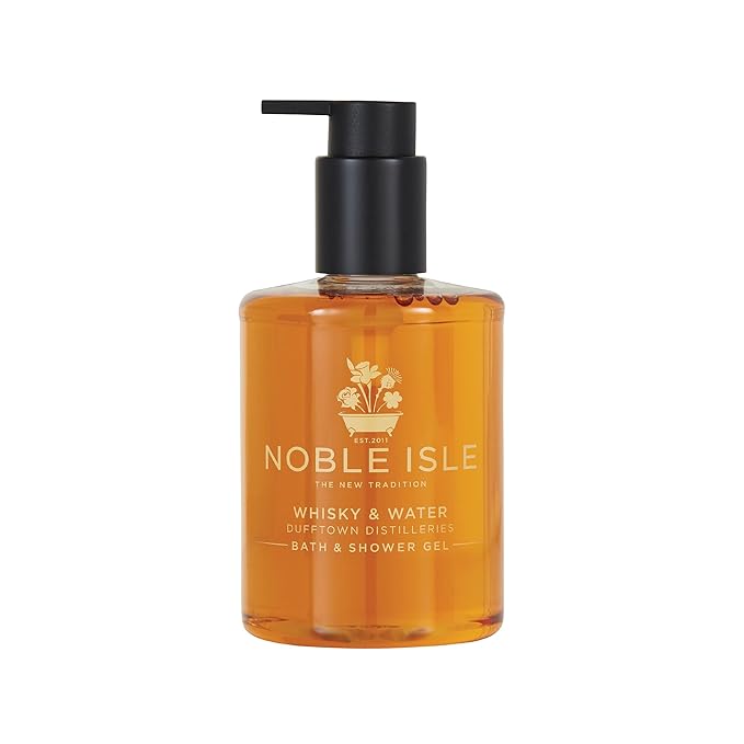 Noble Isle Whiskey &amp Water Bath &amp Shower Gel | Luxury Mens Body Wash with Fine British Fragrance Oils | Vegan Body Wash &amp Paraben Free Body Wash (8.45 oz)