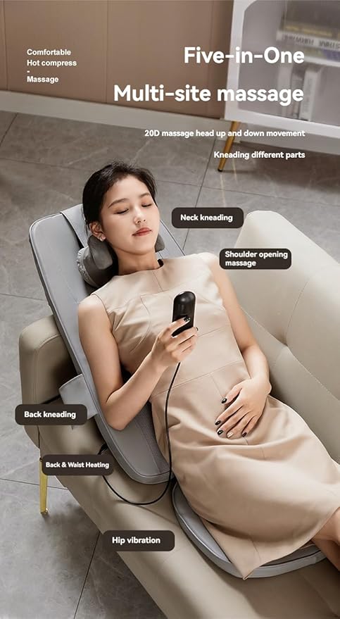 Full Back Massager with Heat-Shiatsu Massage Chair Pad - Shiatsu Back Massager for Chair with Height Adjustable Neck MassagingGift for Mom and Dad