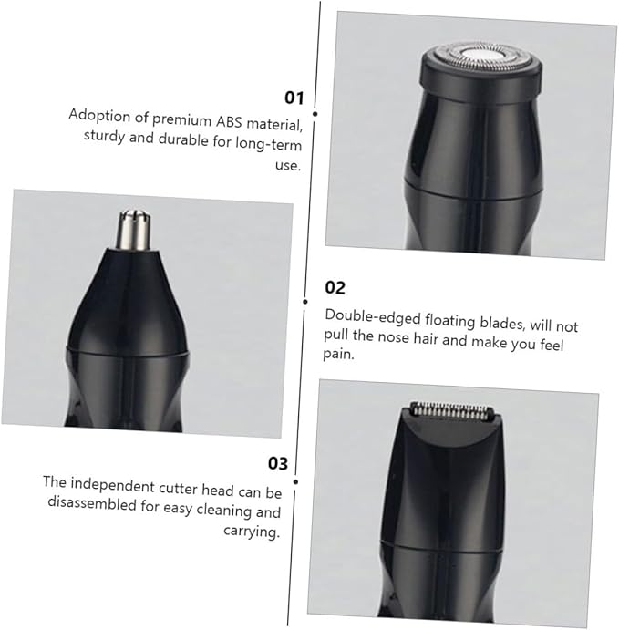 2 Sets Portable Nose Hair Trimmer for Men Women Manual Facial Hair Remover Precision Rounded Blades 360° Capture No Jamming