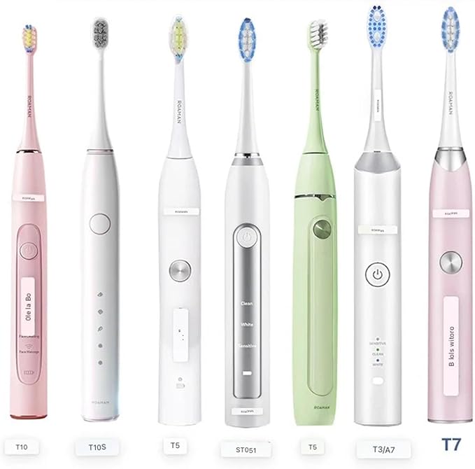 16pcs Replacement Toothbrush HeadsCompatible for ROAMAN T3/T5/T10/T10S/T20/E7/V5(16pcs Black)
