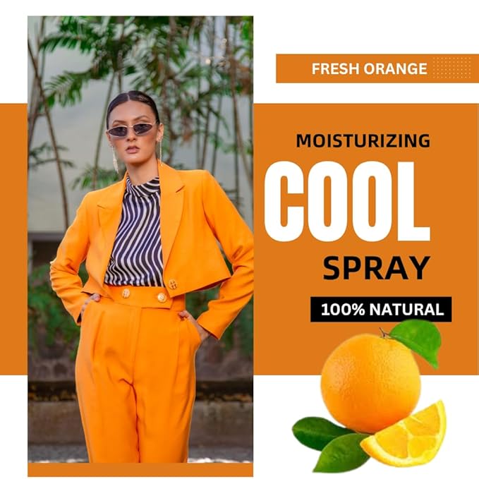 POCKET CARE Orange Hydrating Hand Sanitizer Spray – 100% Natural Moisturizing Citrus Formula Gentle Hand Cleanser for Sensitive Skin Travel Size 0.50 fl oz (3-Pack)