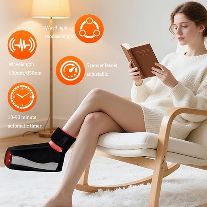 Red Light Therapy for Feet Light Therapy Heat Foot Wrap Red Light Therapy Feet &amp Ankles Heat Therapy &amp Timer Joint Ankle Heel &amp Daily Foot Pain Relief Relaxation &amp Comfort