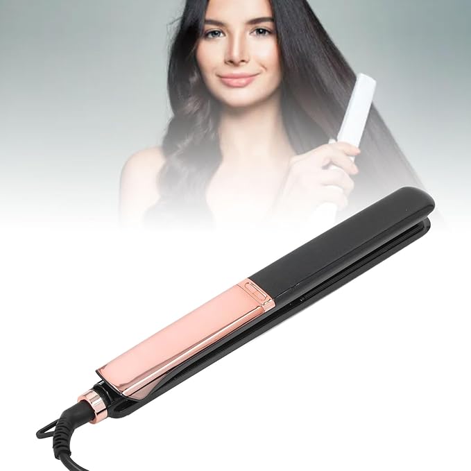 Flat Iron Hair Straightener 60W Fast Heating Ultra Thin LED Display Auto Off Portable Ion Hair Straightening Tool for Travel (US Plug)