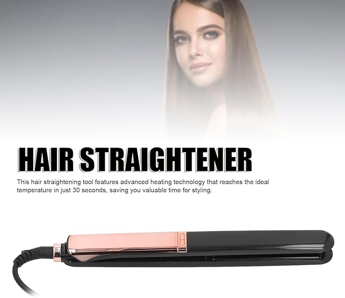 Flat Iron Hair Straightener 60W Fast Heating Ultra Thin LED Display Auto Off Portable Ion Hair Straightening Tool for Travel (US Plug)