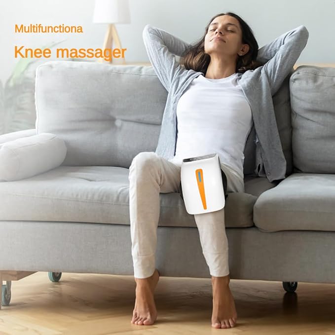DTOKO Knee Massager -Large Screen Adjustable Temperature Cordless Knee Massagers with Heat and Vibration Portable Wearable Knee Massager Easter Women’s Day Gift for Mon -Orange