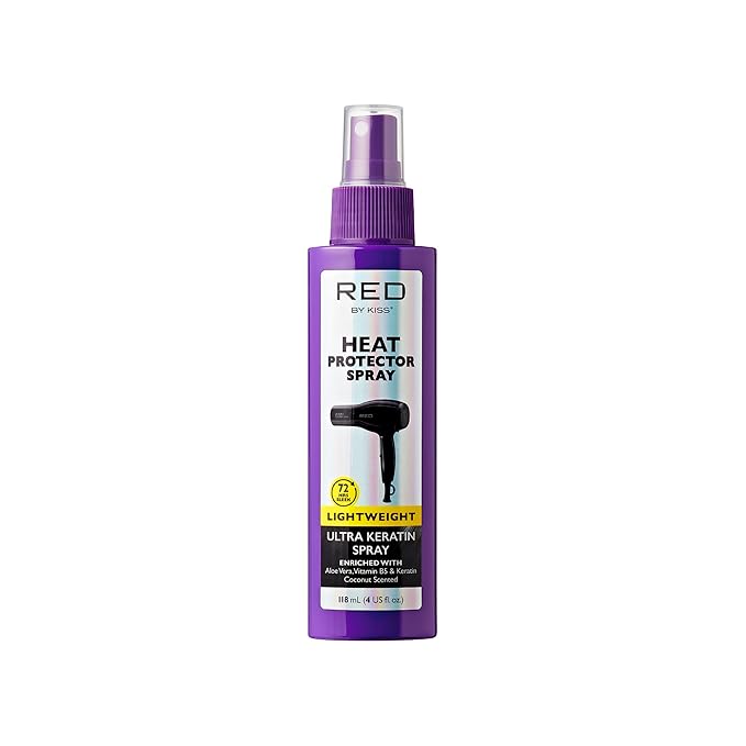 KISS Pencil Flat Iron &amp Heat Protector Spray Bundle - Ceramic Tourmaline Plates - 0.3 x 0.3 - 450F Max Temp - Straightens Short to Medium Hair