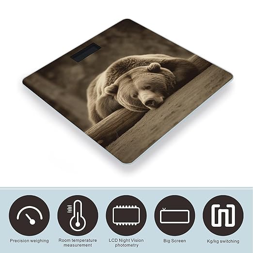 Bear Sleep Weight Scale for Body Weight Digital Bathroom Scale High Capacity Accurate Digital Weighing Scales and Easy-to-Read on Backlit LCD Display Scales