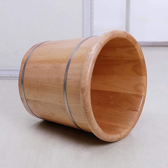 Foot Tub Wooden Foot Basin Household Gift Foot Soaker TubWooden Foot Soak Sauna Foot Tub Foot Basin Tub Bucket Massage Spa Sauna SoakFoot Bath Wooden Bucket Foot Spa Household Wash Basin Househ