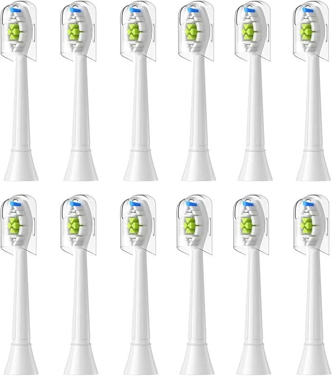 R4/8/12/16pcs Replacement Toothbrush Heads Compatible for with Philips Electric Brush Head 4100 6500 6100 7500 5300 1100(12pcs White)