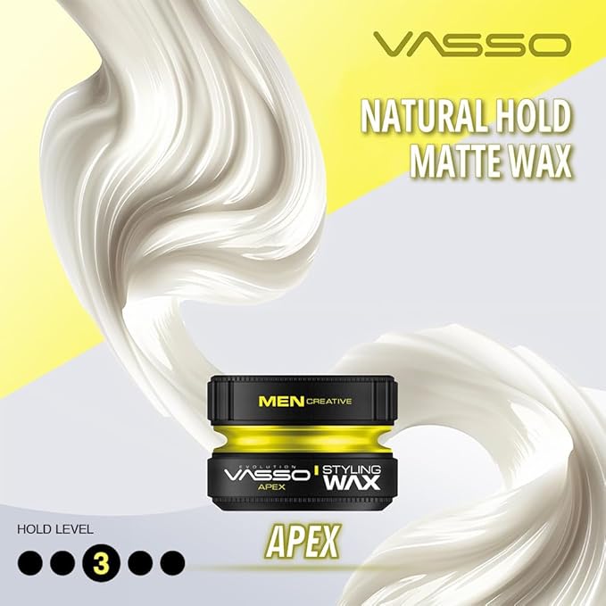 Vasso Hair Styling Matte Wax | All Hair Types | Natural Hold and Matte Look | MATTE PASTE Apex 150 ml