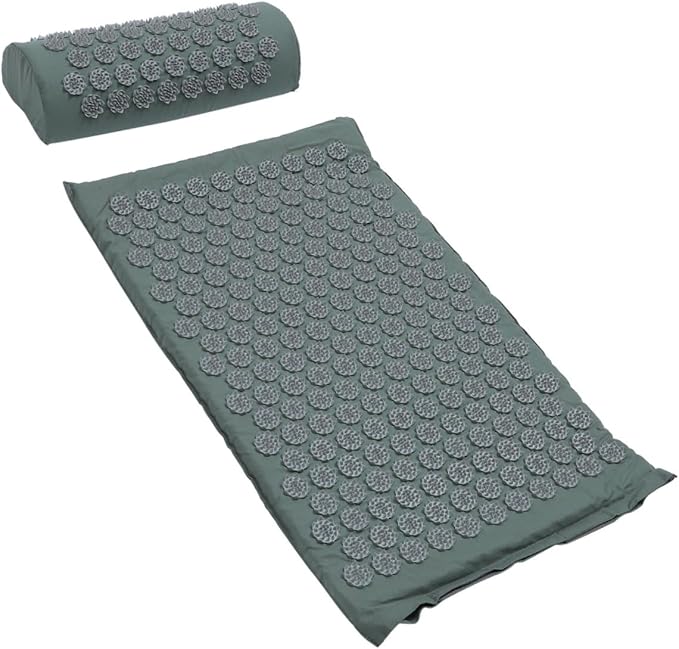 GANAZONO Acupoint Massage Mat and Shiatsu Massage Pillow Set Washable Yoga Exercise Mat with Bag for Back and Neck Relief Practical Therapy Cushion for Personal Health and Relaxation