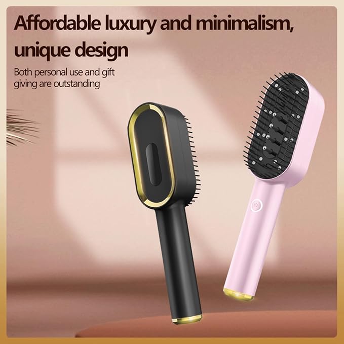 Multifunctional Massage Comb with Liquid Dispenser - Rechargeable Electric Hair Care Tool Vibrating Scalp Massager with LED Lights for Frizz Control &amp Shine Gift for Women or Man (Pink)
