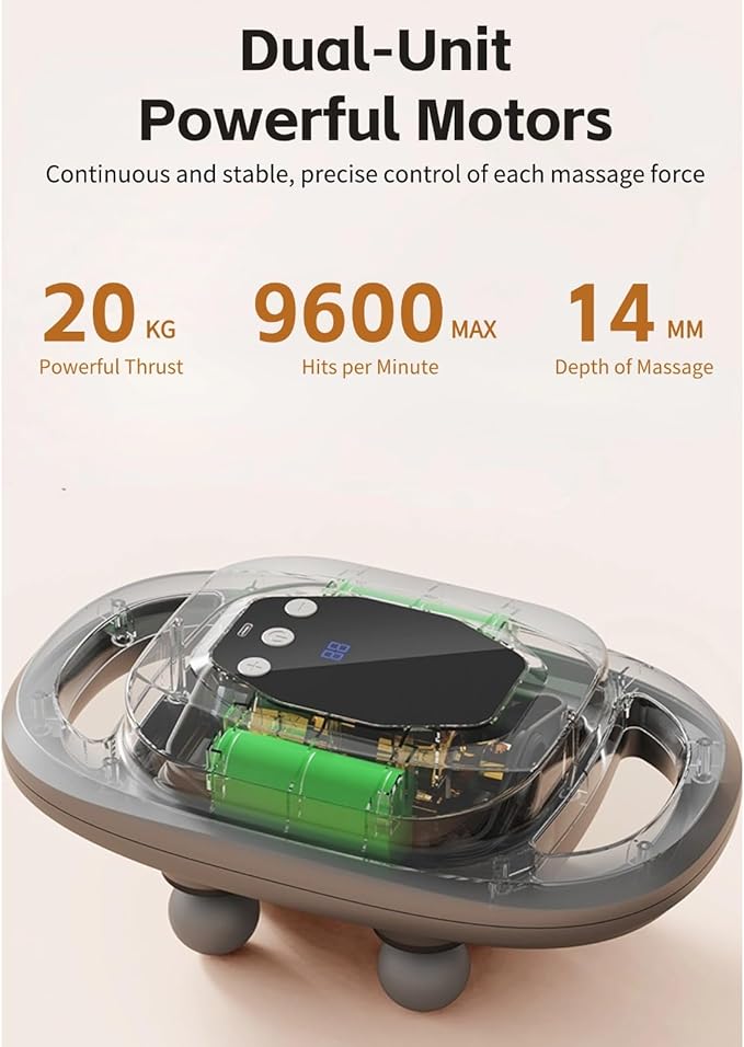 Yoidesu Massage Gun Deep Tissue Percussion Massager with 6 Heads 20 Levels 6 Massage Modes for Back Neck Leg Full Body Muscle Pain Relief Black