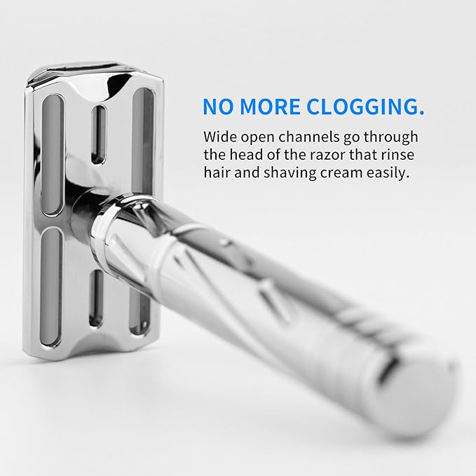 KAMPFE Double Edge Safety Razor Shaver Adopts CNC High-Precision ProcessingWomen and Mens razors for Shaving30-degree Shaving Angled Head (mild+)