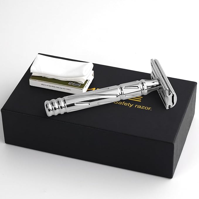 KAMPFE Double Edge Safety Razor Shaver Adopts CNC High-Precision ProcessingWomen and Mens razors for Shaving30-degree Shaving Angled Head (mild+)