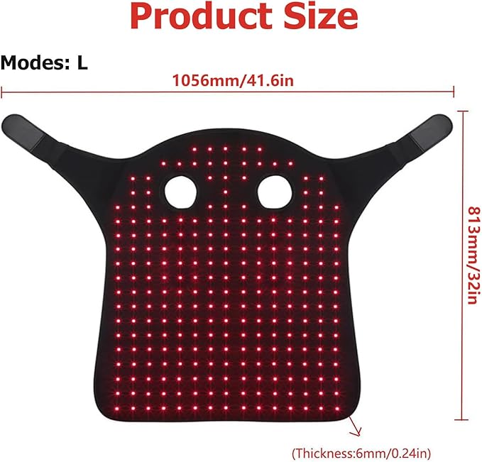 Equine Red Light Therapy Device Wearable Red Light Therapy Belts for Pain Relief Repair Muscle 850nm ＆ 660nm LED Red Light Therapy for Horse Head and Neck L