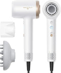 Wavytalk Hair Dryer Wavytalk Turblow Pro Fast Drying Blow Dryer with Diffuser High Speed Hair Dryer with 110000 RPM Pro Negative Ions for Less Damage Frizz Smoothing 3 Speeds &amp 3 Temps White