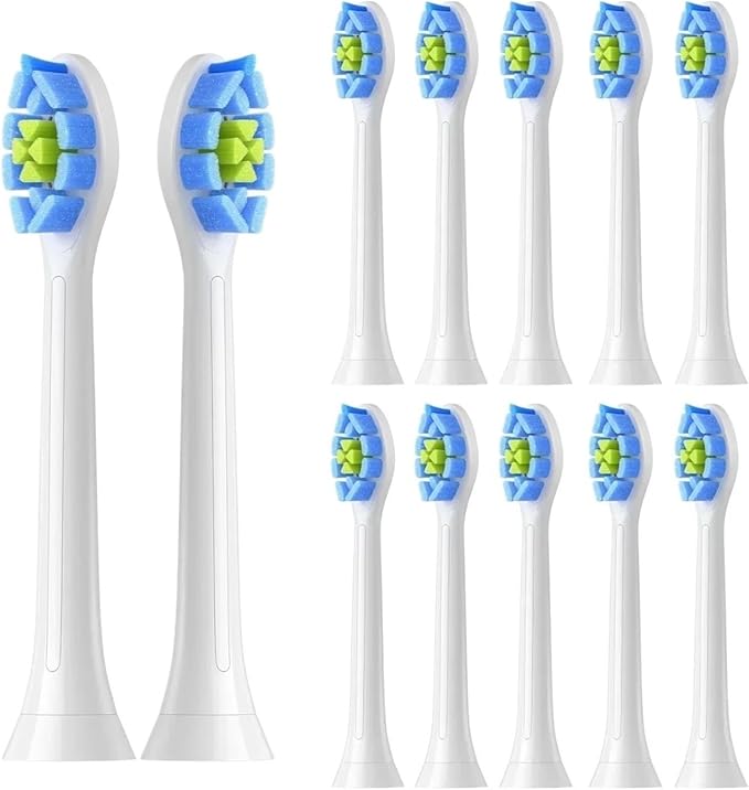 Replacement Toothbrush Heads Compatible for C2 C1 G2 W Plaque Control Electric Brush Head(White-12pcs)