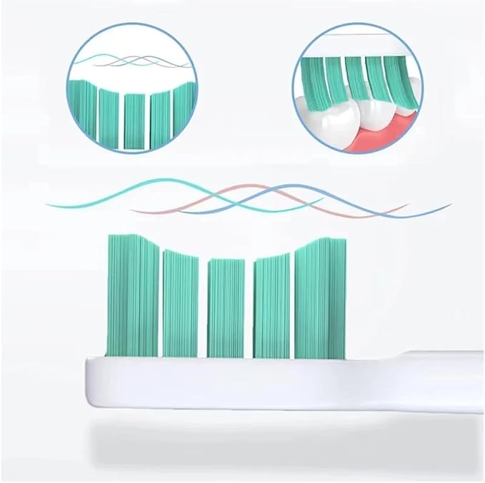 Replacement Brush HeadsCompatible for xiaomi T300/T500/T700 Sonic Electric Toothbrush Soft Bristle Nozzles with Caps Sealed Package(4Green)