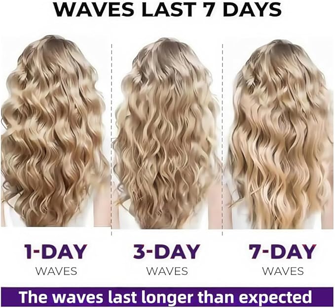 Explicitu Hair Styling Tool with Negative Ionic Technology French Curls Iron Anti-Scald Waver Hair Crimper 40M Damage-Block Ions Curling Iron 4 Gears Double-Sided Heating (Purple)
