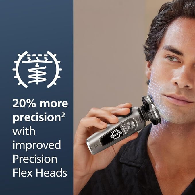 Philips Norelco Shaver Series 9000 Prestige Special Edition Wet &amp Dry Electric Shaver Lift/Cut &amp SenseIQ Technology Nose &amp Precision Trimmer Cleaning Pod &amp Premium Case SP9842/85