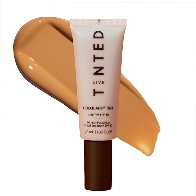Live Tinted Hueguard Skin Tint SPF 50 - Tinted Mineral Sunscreen with Light-Medium Buildable Coverage With a Hydrating and Radiant Finish - Water and Sweat Resistant 1.35 fl oz - Shade 07