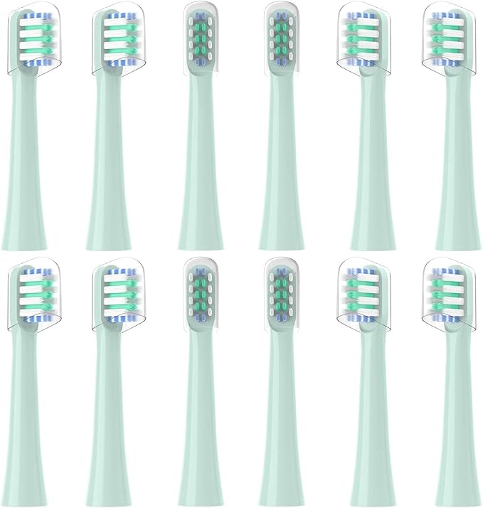 Replacement Toothbrush Heads Compatible for Colgate Hum Refill Head(Green)