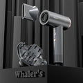 WHALER'S Professional Hair Dryer Ionic 1400W Fast Drying 4 Speed/Heat Settings &amp Cool Shot Dual Voltage for Travel Includes Diffuser+Concentrator+Replacement Brush (1.4kW 120V-240V) (Black)