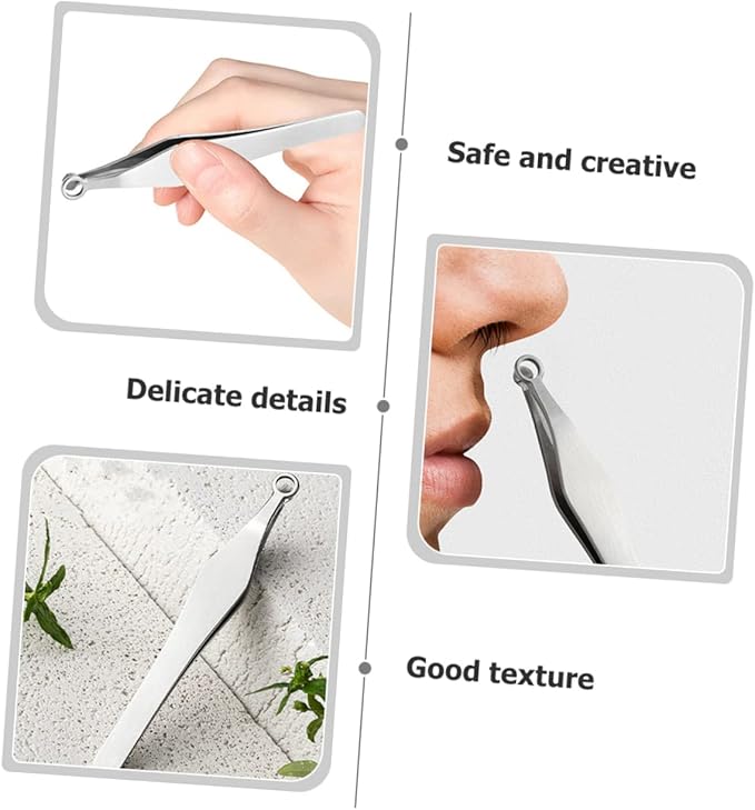 Gatuida 6pcs Nose Hair Trimmer Metal Nose Hair Clip Reusable Nasal Clippers for Men Women